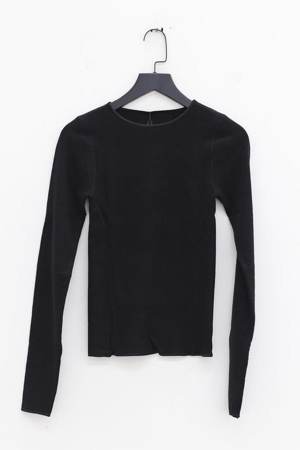 BASERANGE COTTON SEAMLESS LONG SLEEVE TOP SEAILS BLACK